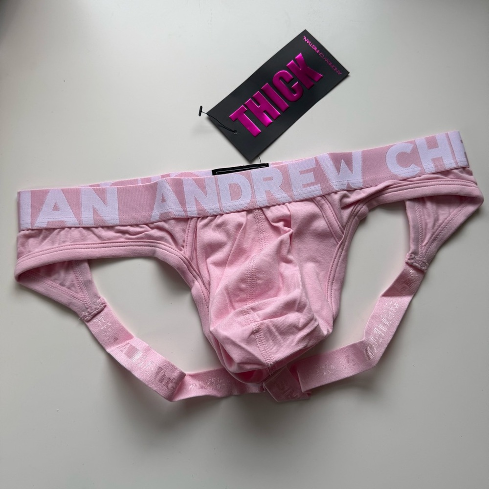 Andrew Christian jockstrap THICK pink 31 32 33 34 35 36 37 38 gay queer NWT NEW